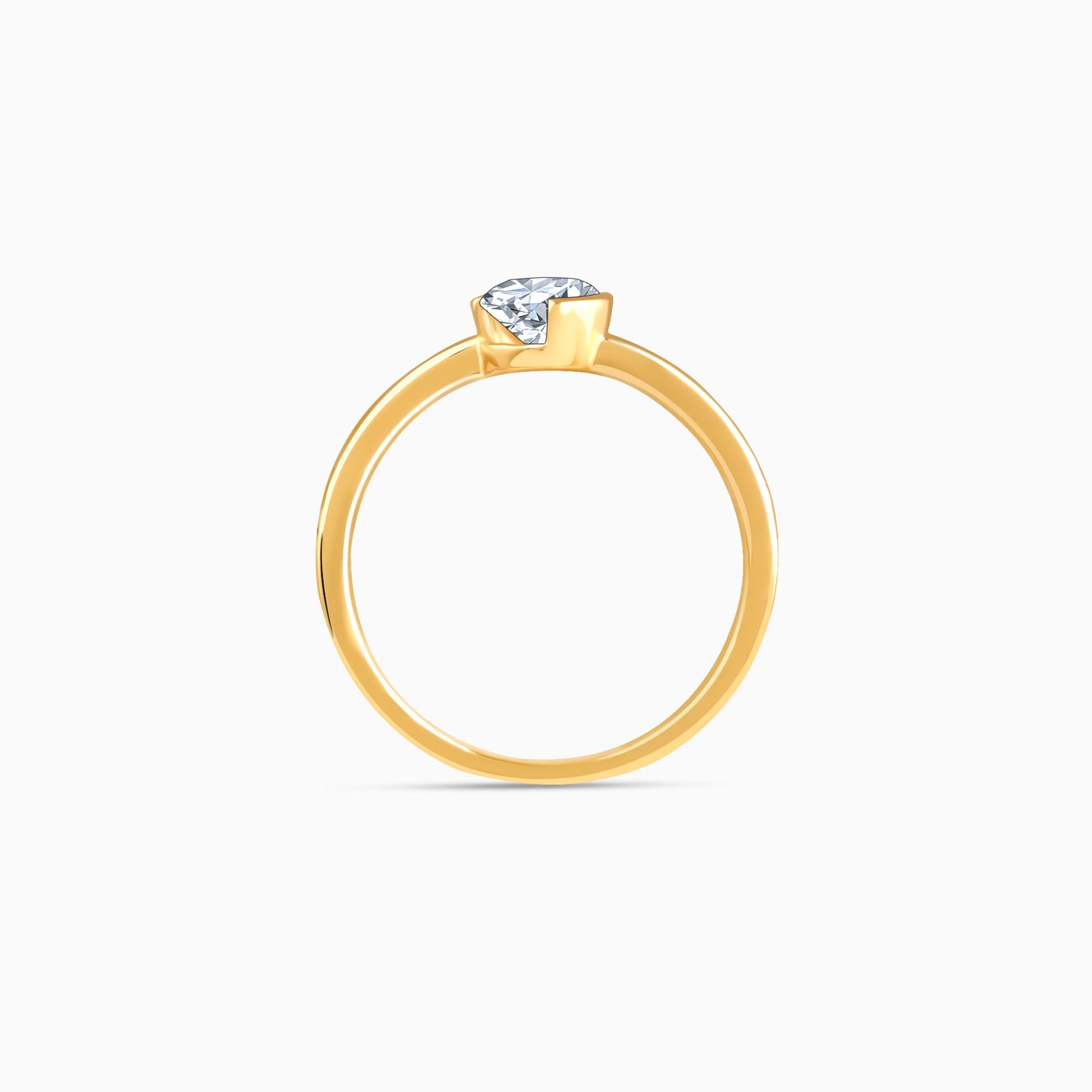 Gold Hug Solitaire Lab Grown Diamond Ring
