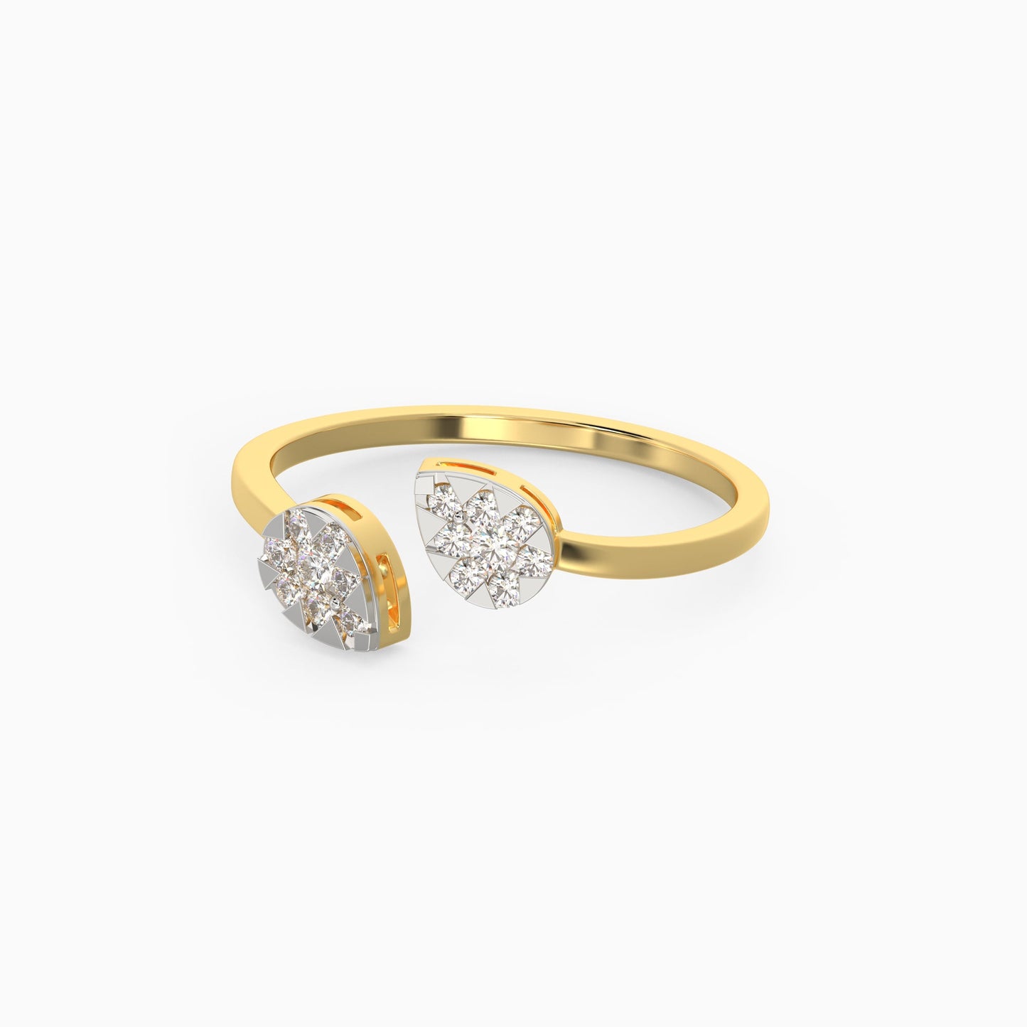 Gold Graceful Leaf Diamond Ring