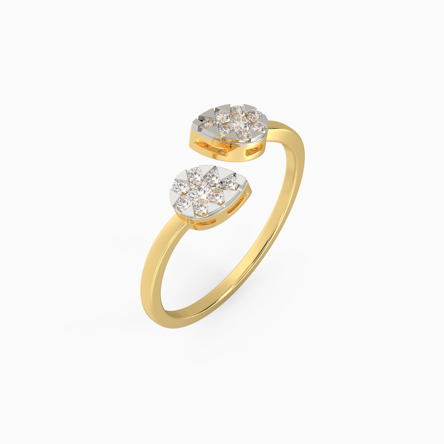 Gold Graceful Leaf Diamond Ring