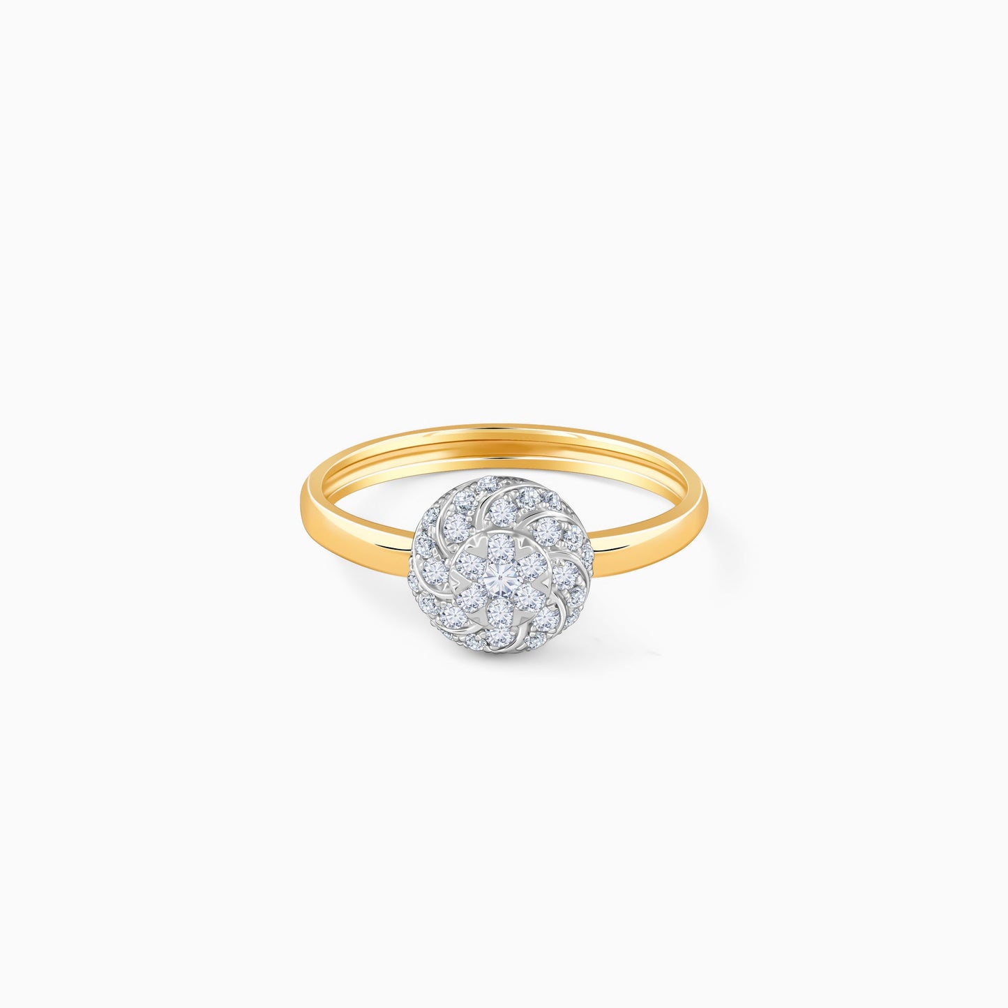 Gold Posy Cluster Lab Grown Diamond Ring