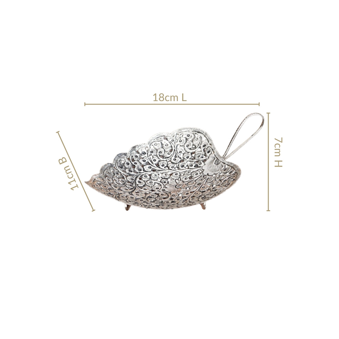 Aaradhya Silver Leaf Platter