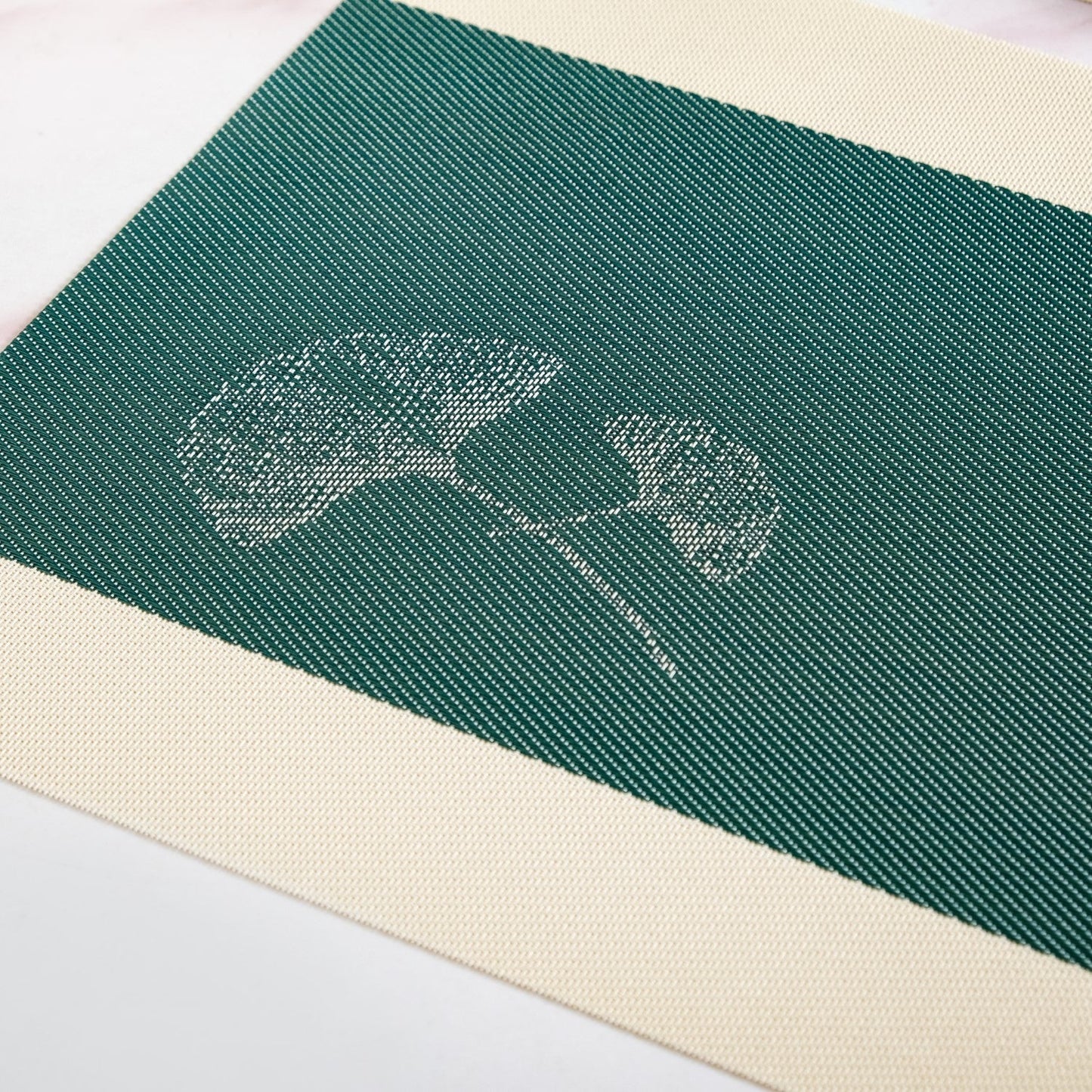 Ginkgo Deep Green Table Mat Set Of 6