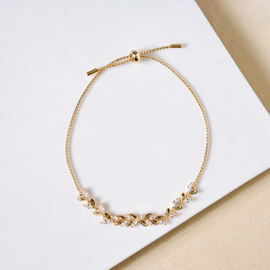 Gold Leafline Sliding Knot Bracelet