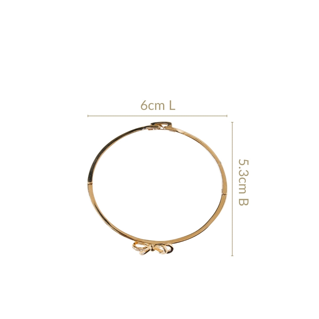 Gold Stone Studded Bow Bracelet