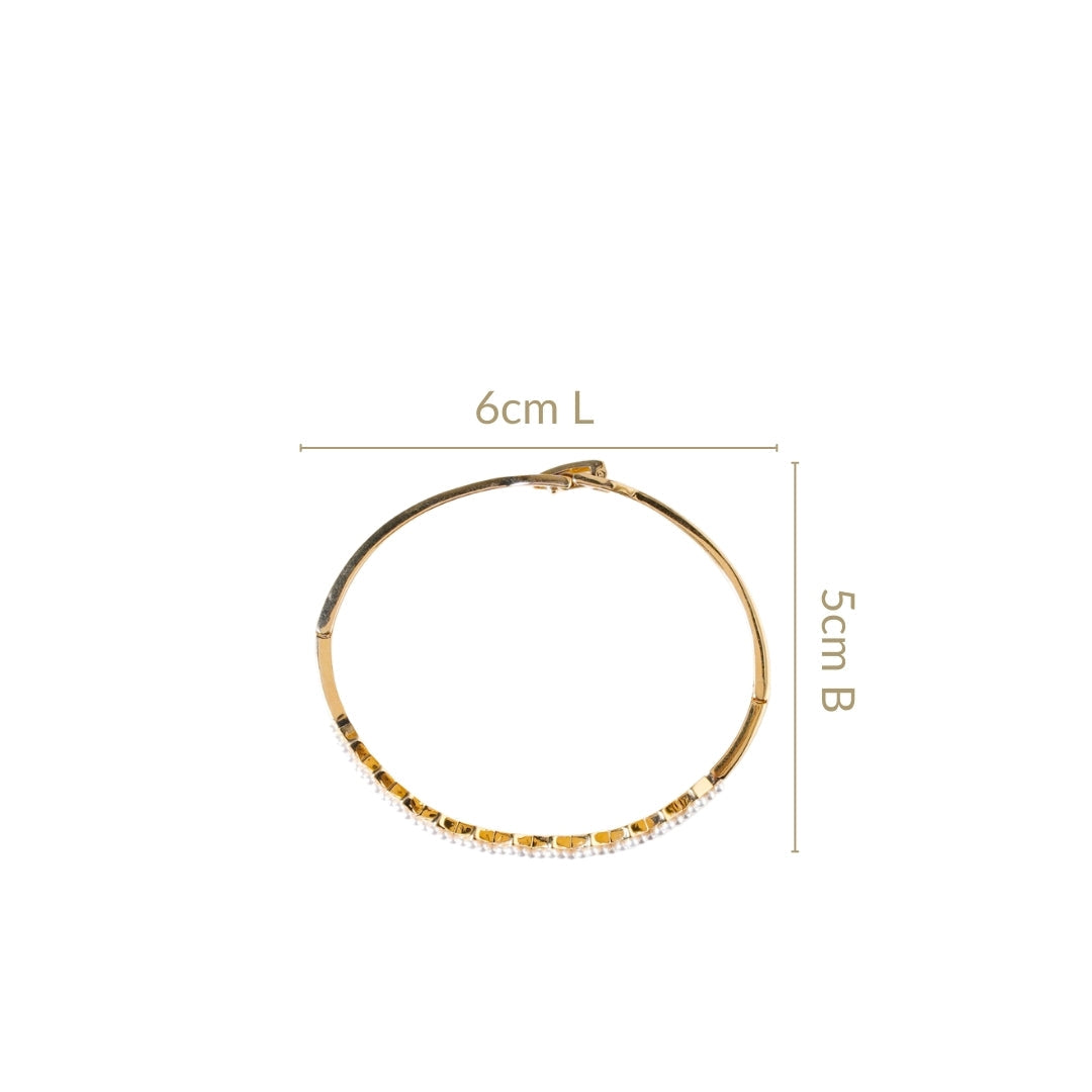 Gold Zigzag Pearl Bracelet