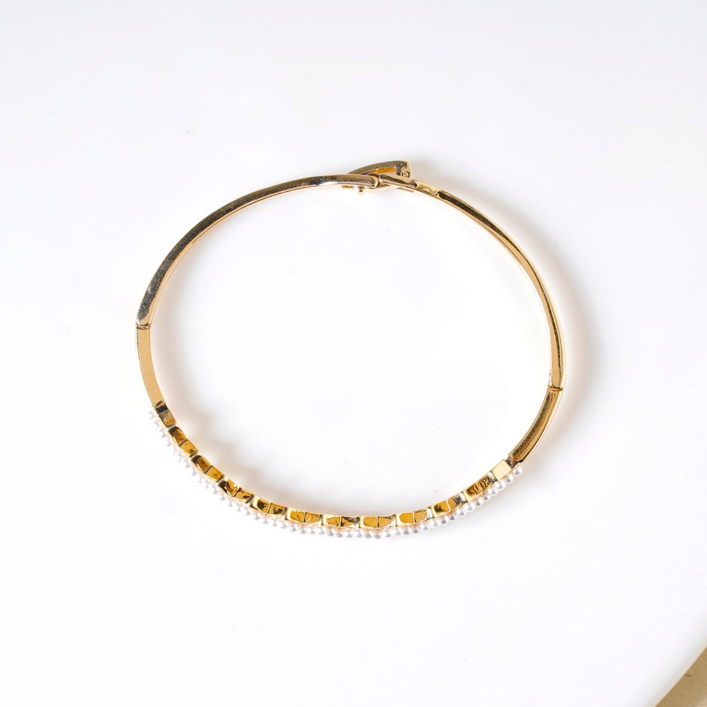 Gold Zigzag Pearl Bracelet