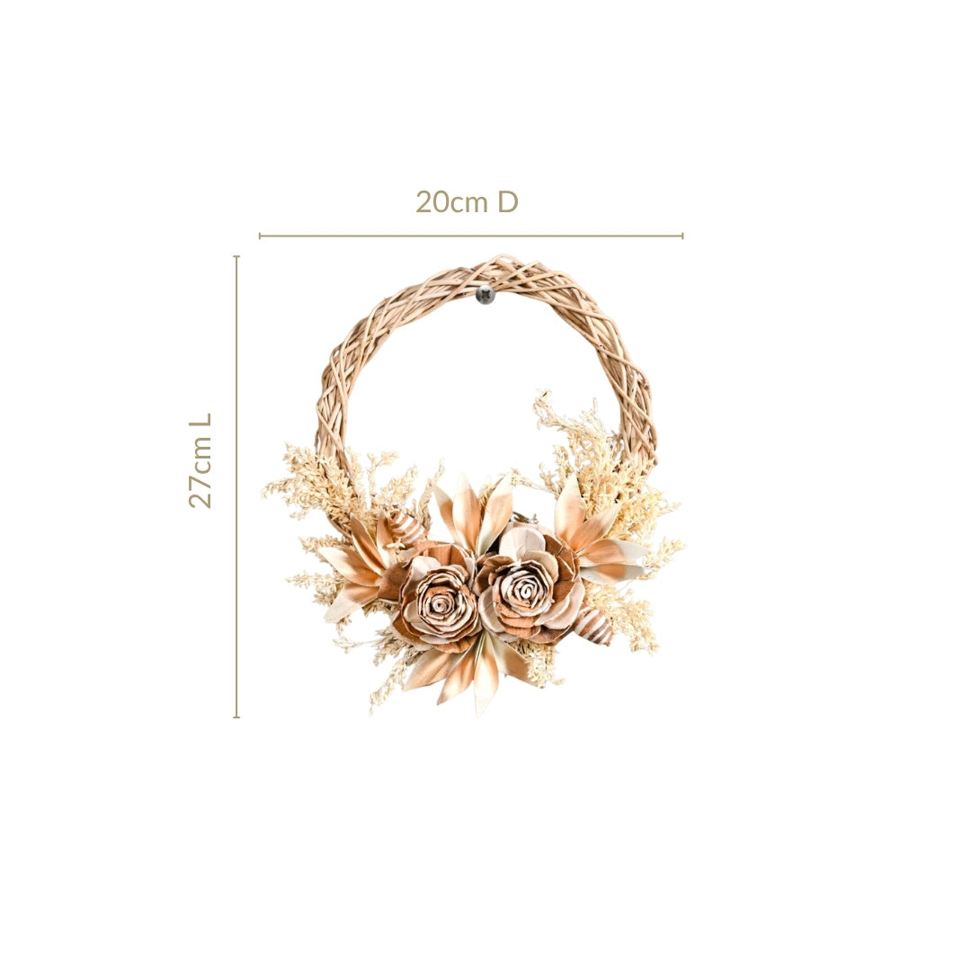 Golden Harvest Bloom Sustainable Flower Wreath Set Of 3