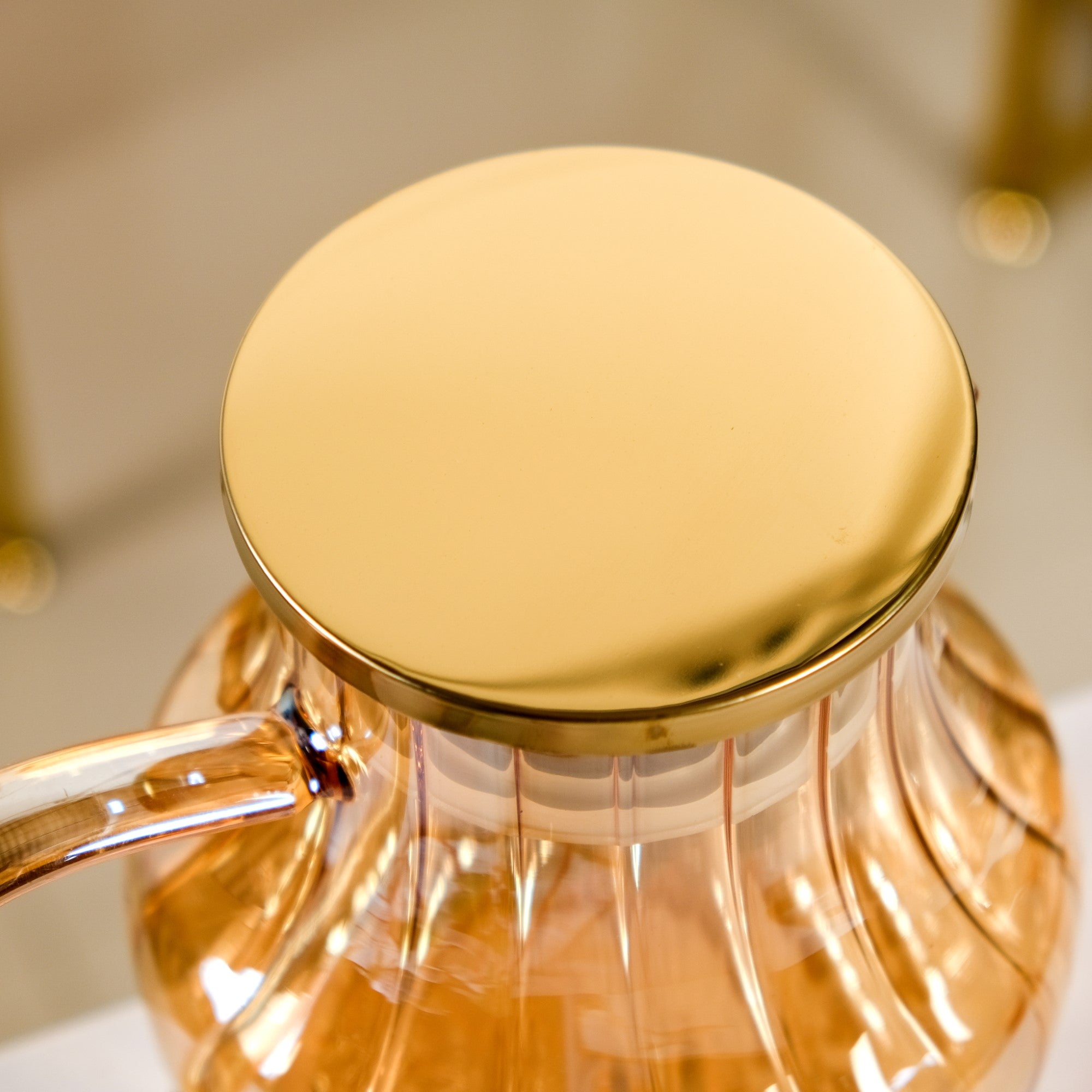 Premium Fluted Amber Borosilicate Glass Jug 1550ml