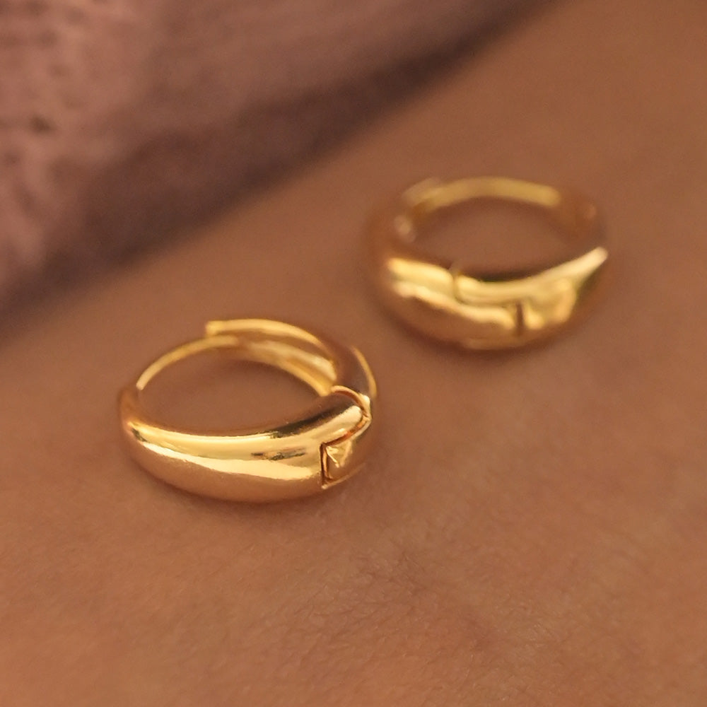 Golden Crescent Hoop Earrings