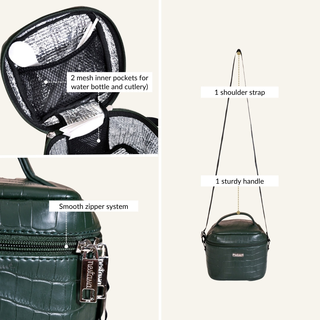 Green Croco Lunch Bag With Insulation