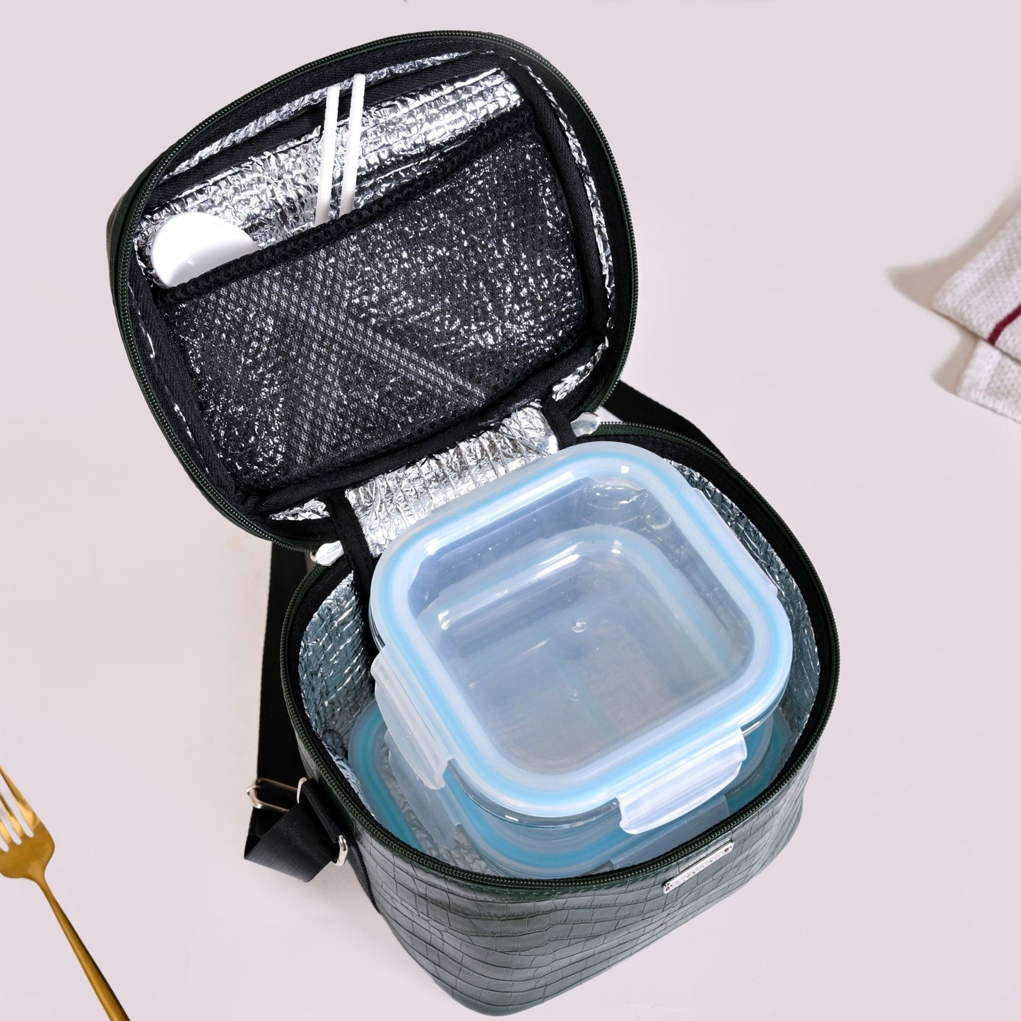 Luxe Insulated Lunch Bag Green