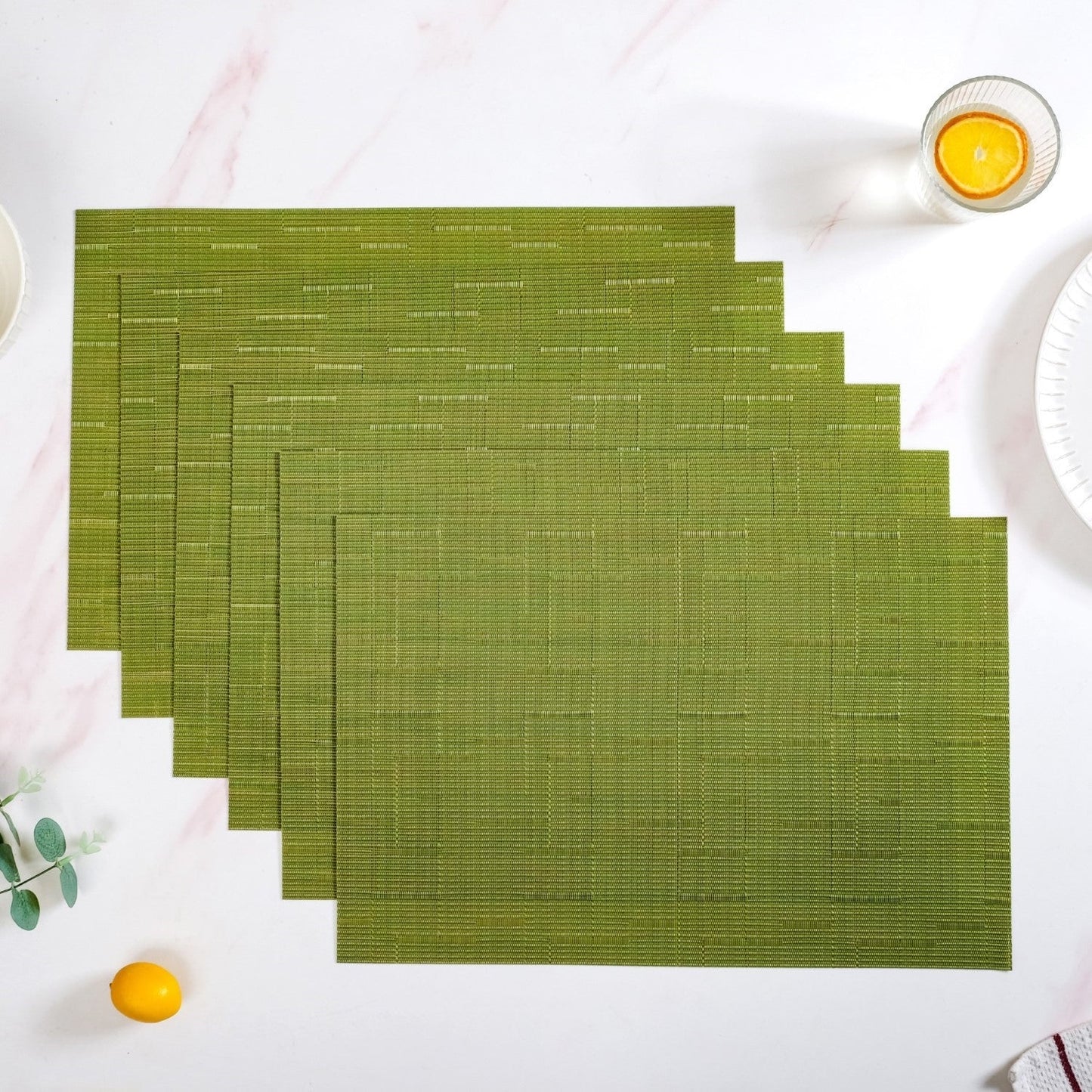 Green Textured Easy Clean Tablemat Set Of 6