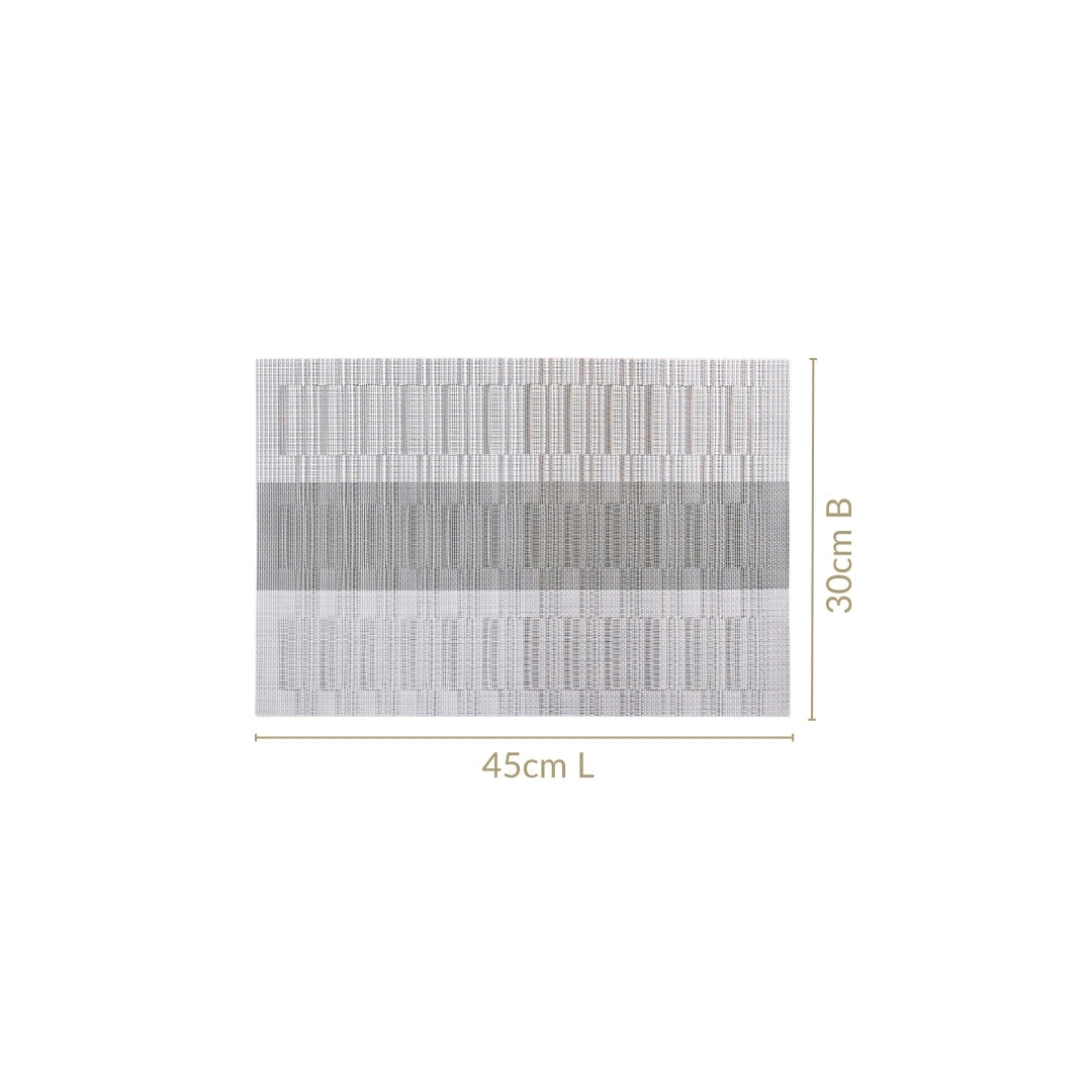 Grey Toned And Textured Mat Set Of 6