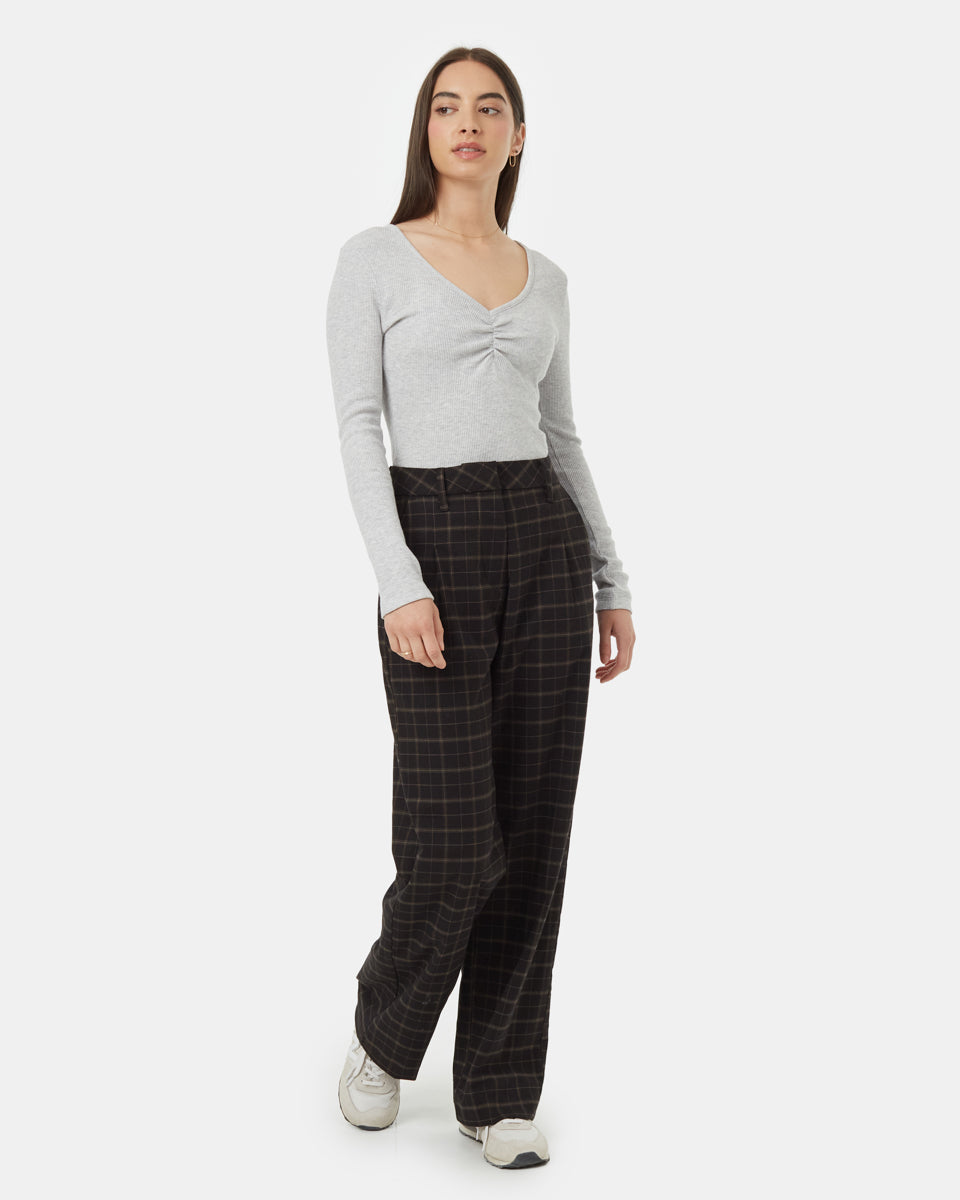 Treewaffle Ruched V-Neck Top