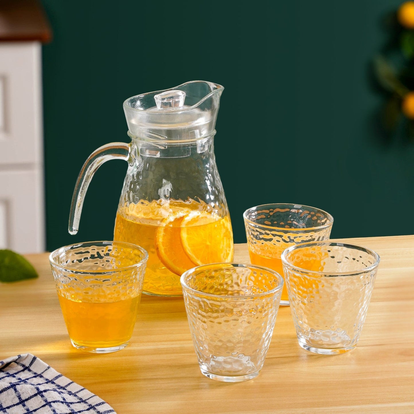 Glass Jug And Tumbler Set Of 5