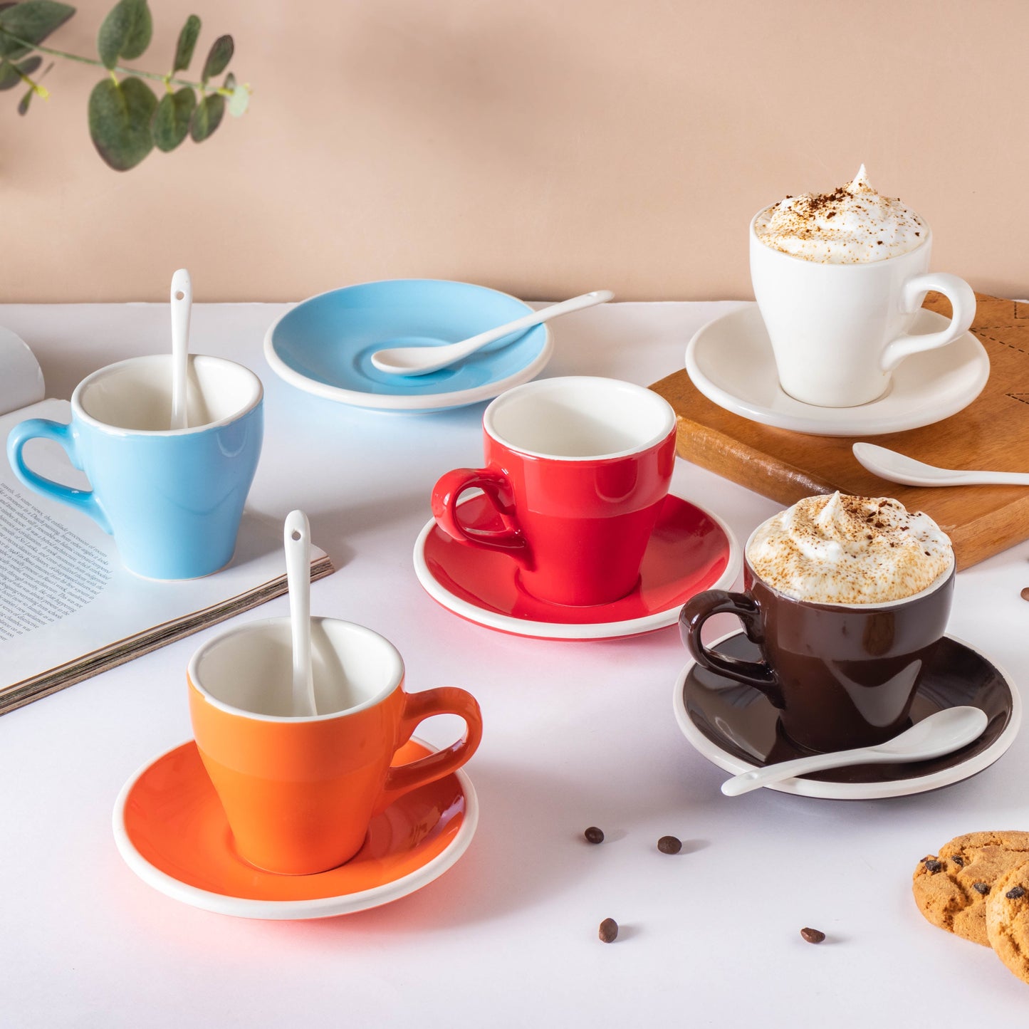 Glazed Ceramic White Cup Set 150 ml
