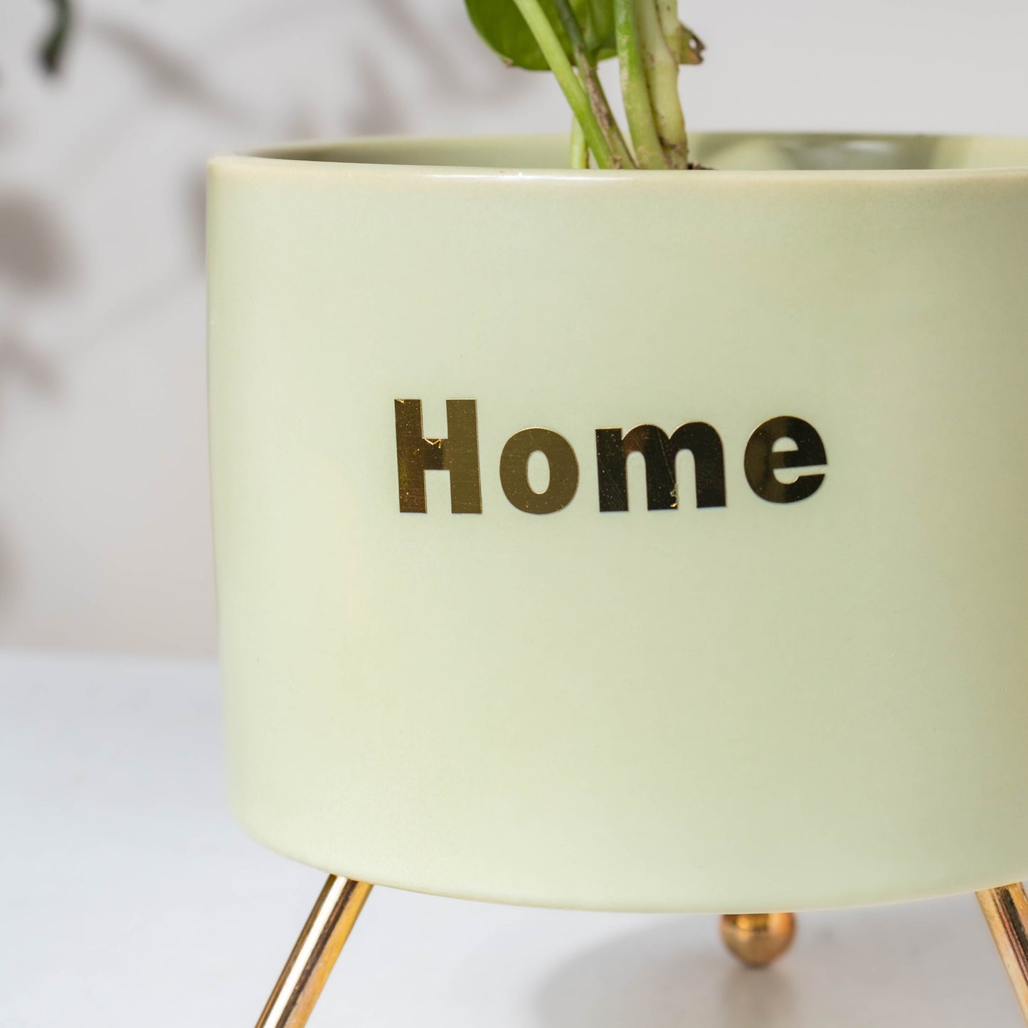 Home Ceramic Planter With Stand Green