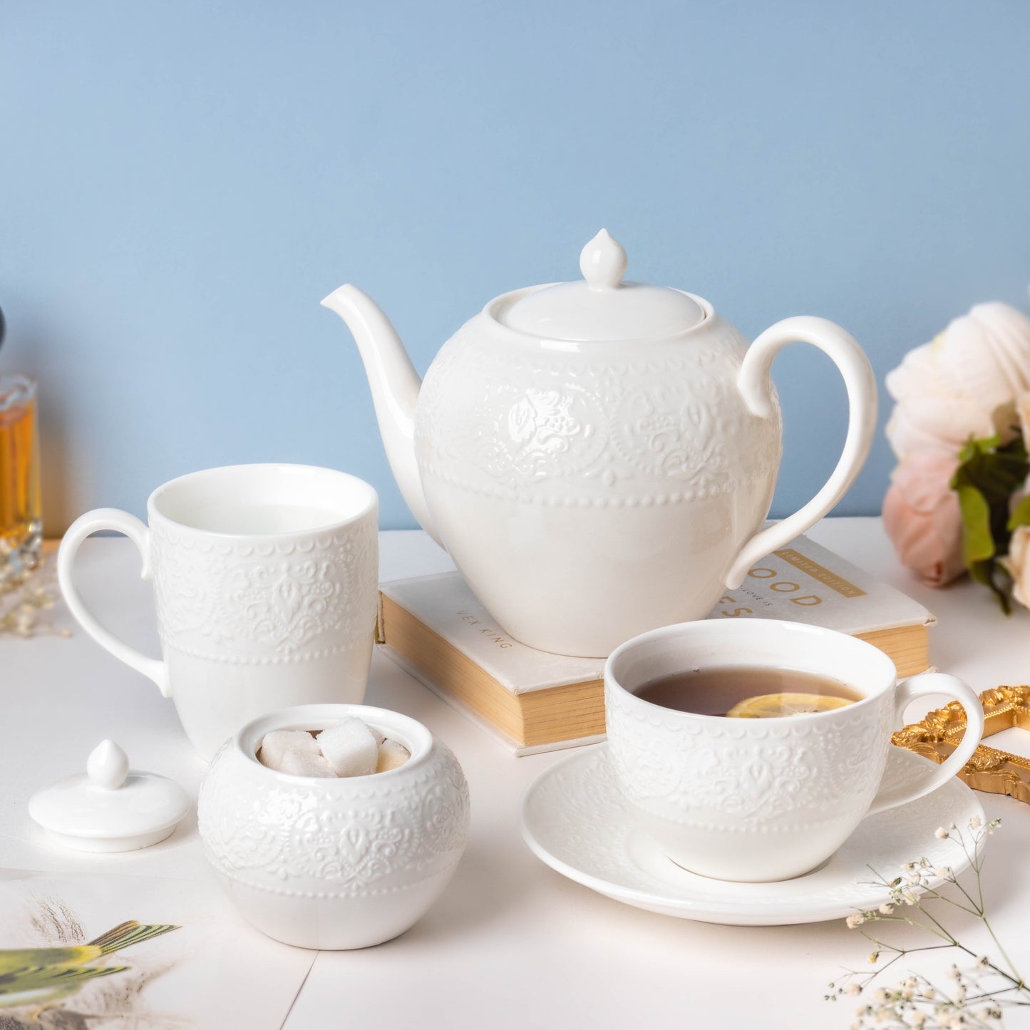 Serena White Truffle Cup and Saucer Set