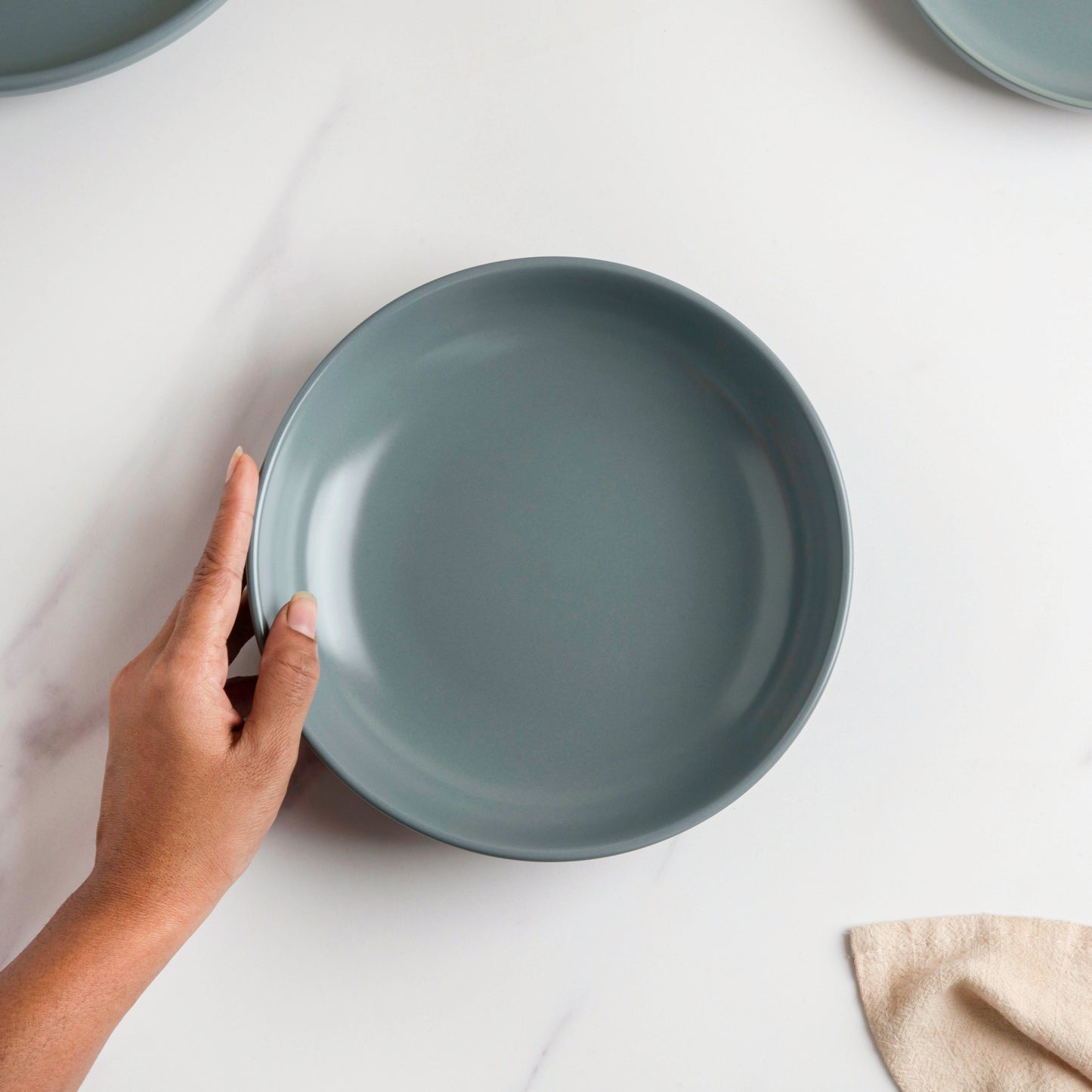 Riona Ceramic Deep Dish Green Grey 8 Inch