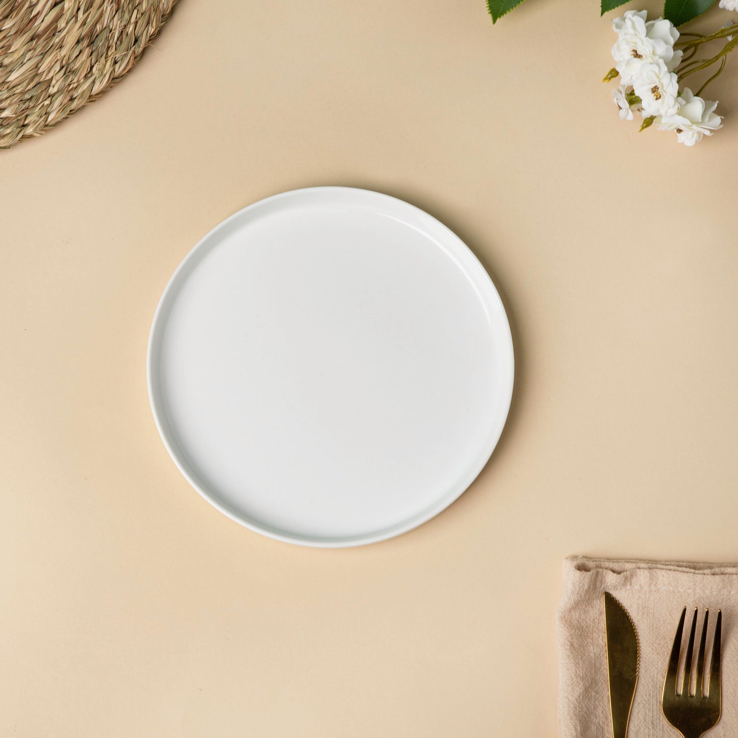 Riona Ceramic Appetizer Plate White 7 Inch
