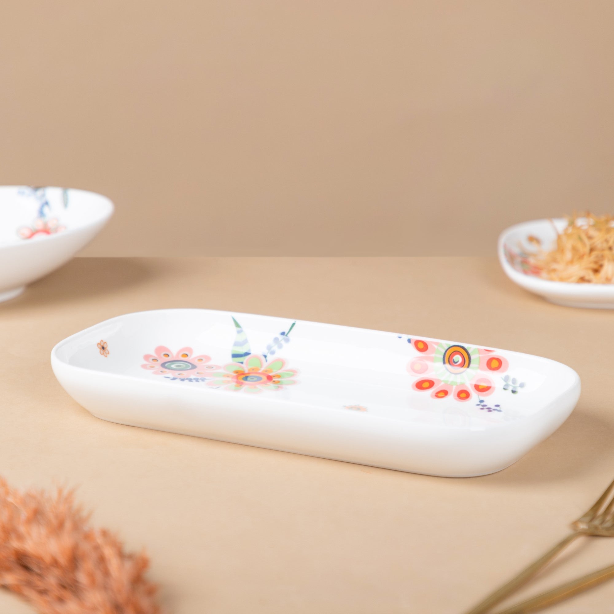 Rectangle Floral Plate