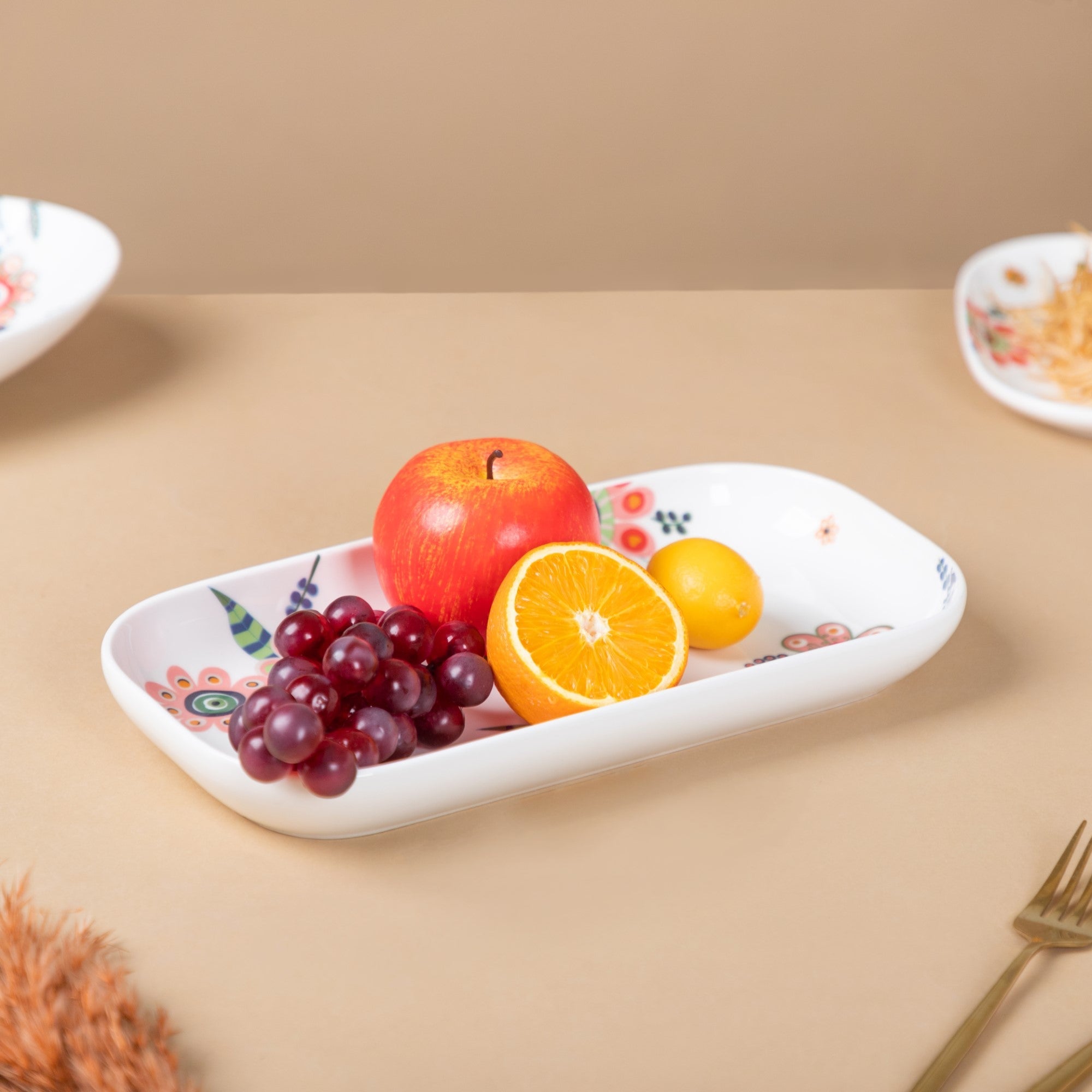 Rectangle Floral Plate