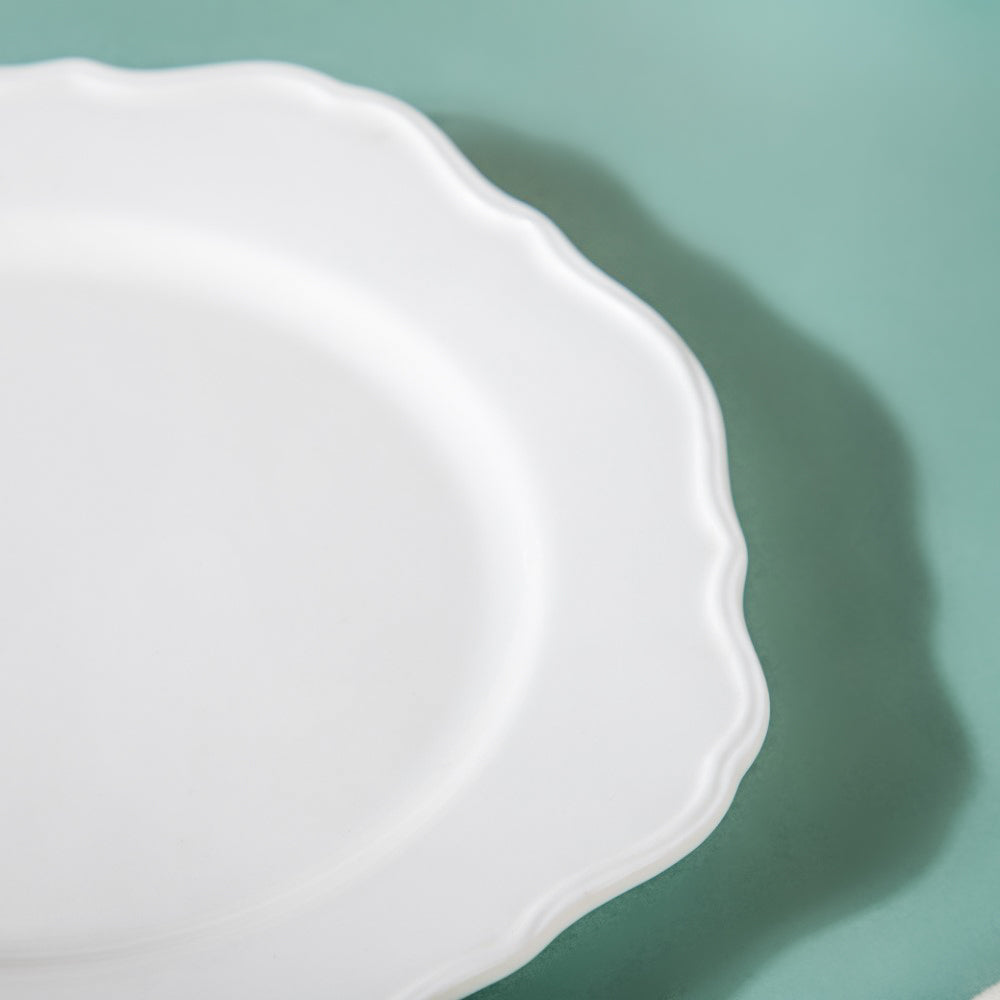 Riona Flower Ceramic Dinner Plate White 9 Inch