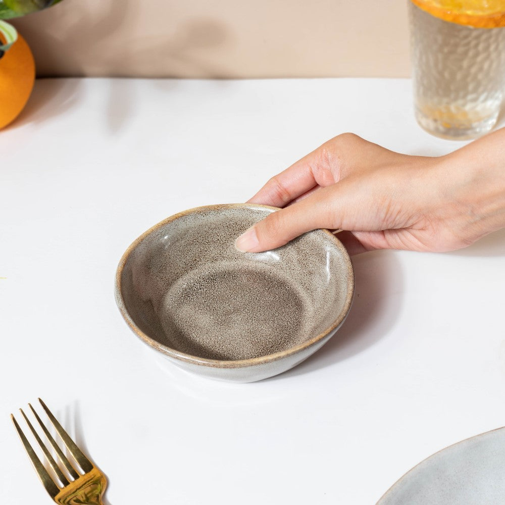 Rustic Handmade Snack Bowl Grey 150 ml
