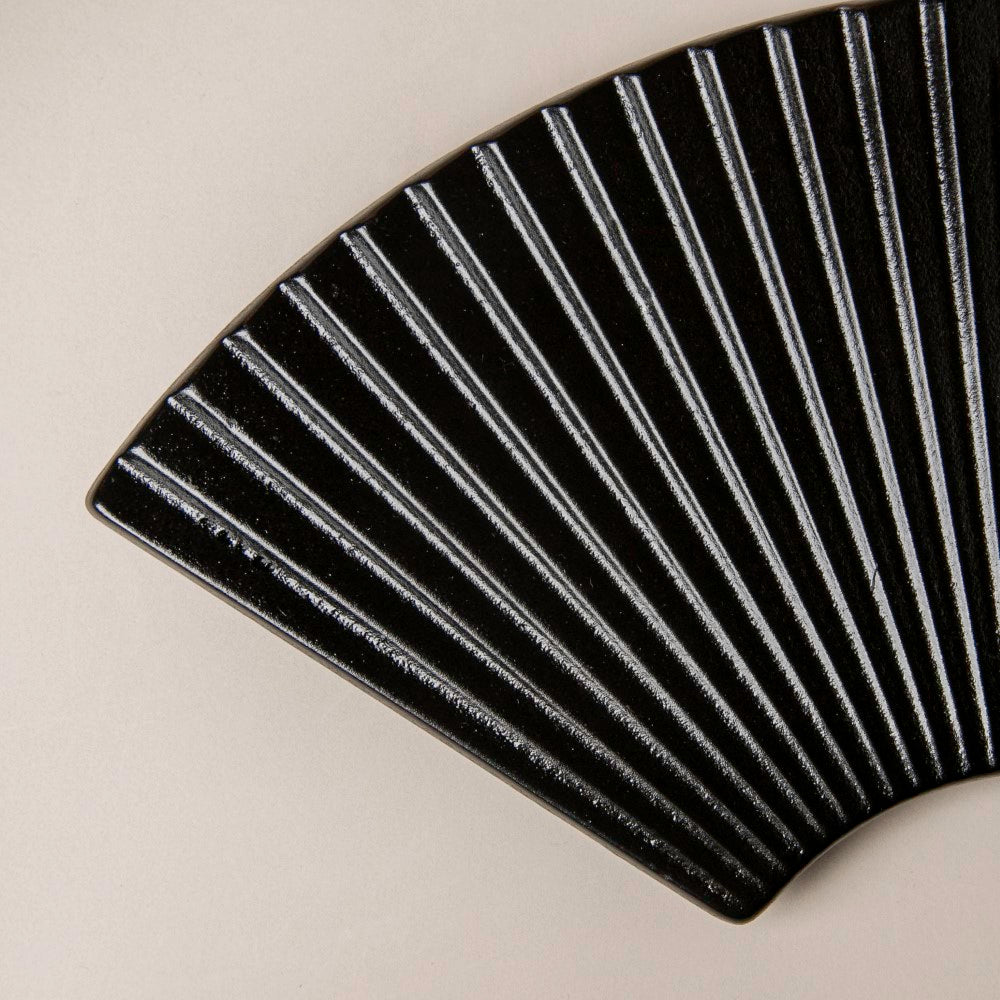 Ogi Fan Ceramic Platter Black