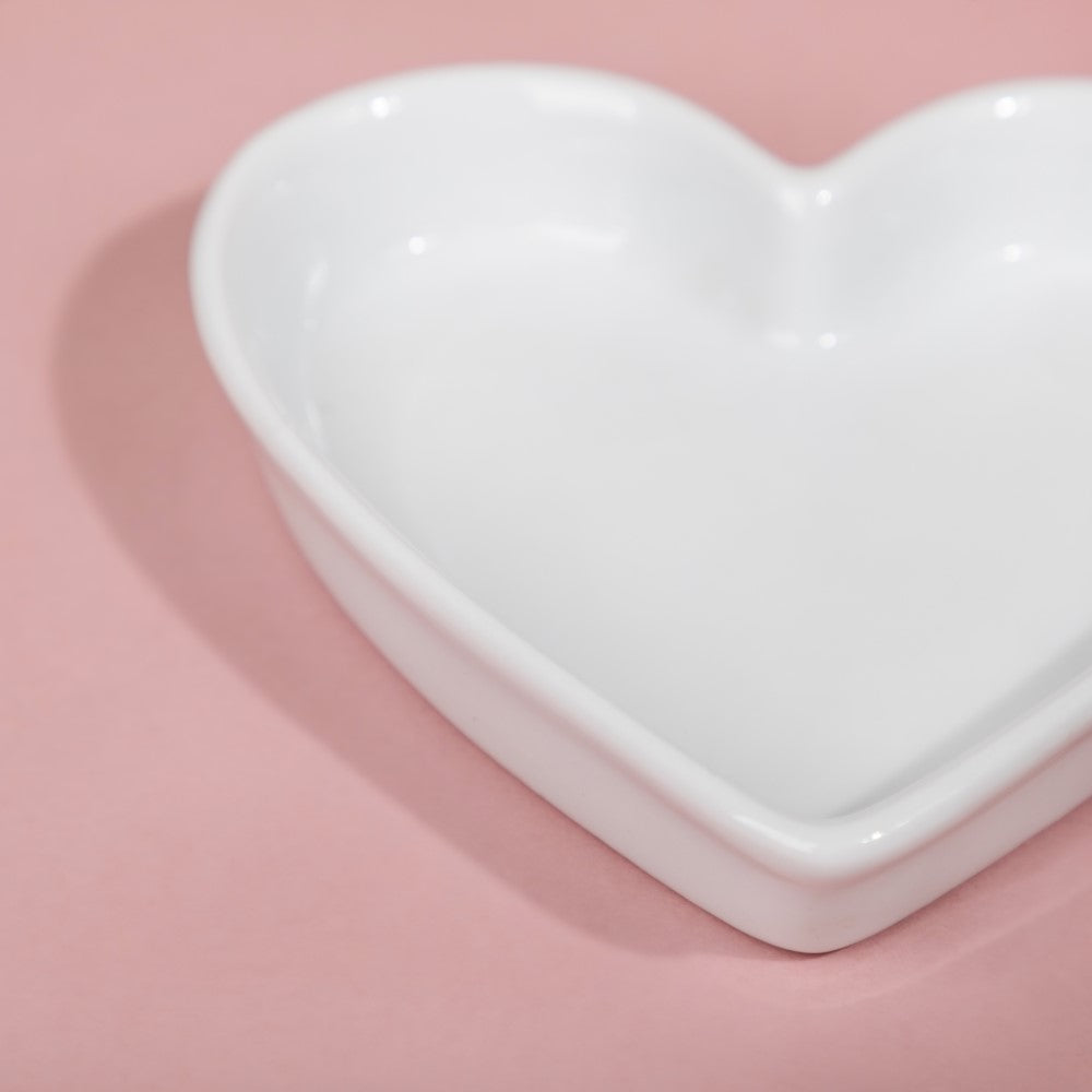 Riona Heart Ceramic Small Dish White