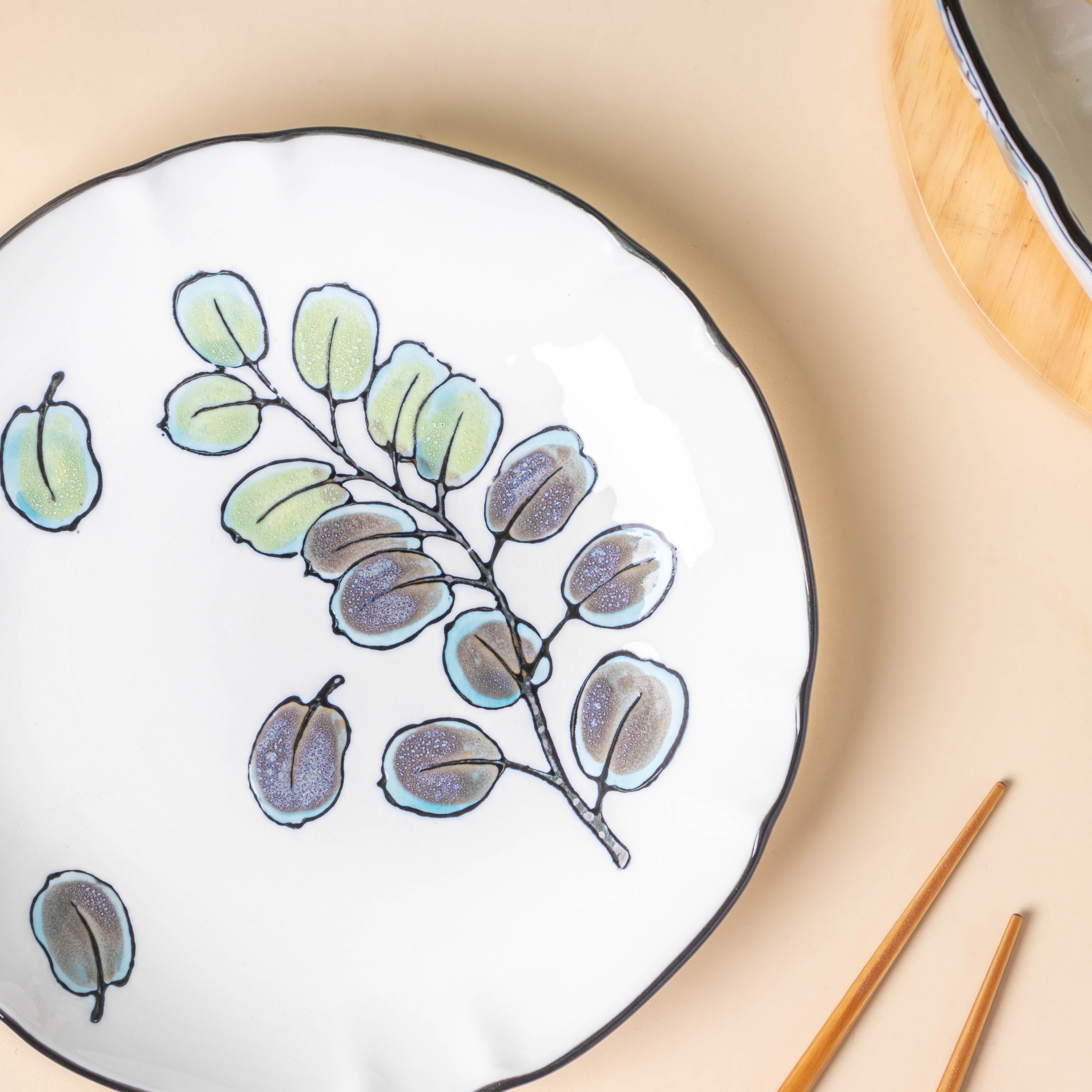 Aspen Leaves Snack Plate 7.5 Inch