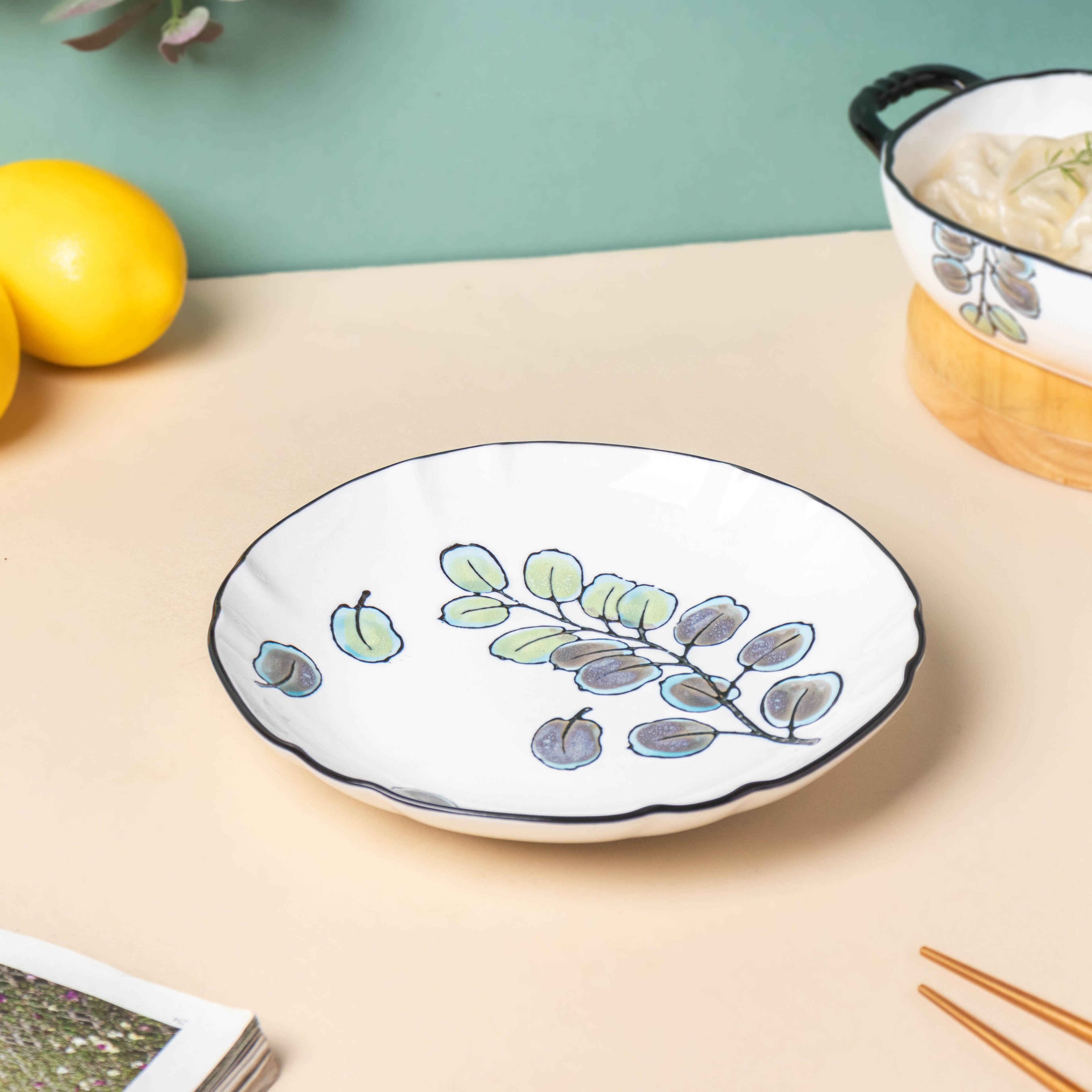 Aspen Leaves Snack Plate 7.5 Inch