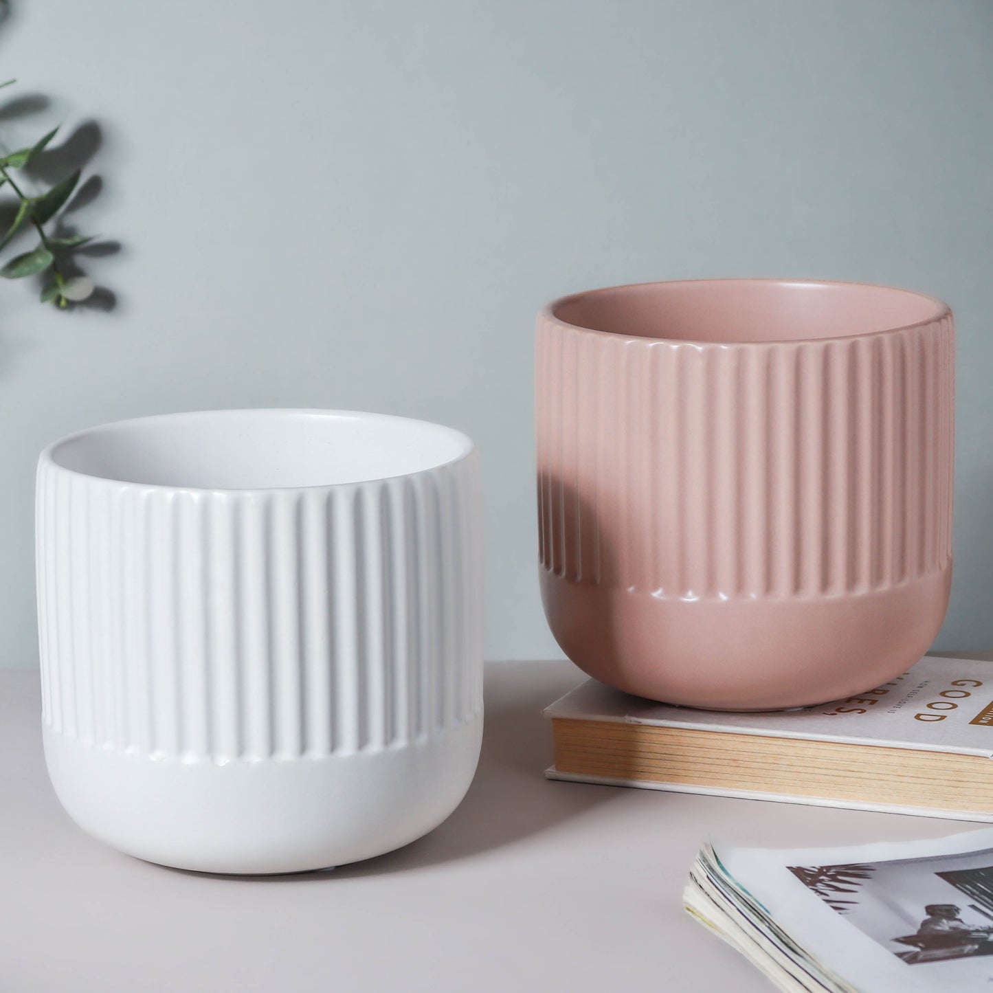 Ribbed Flower Pot