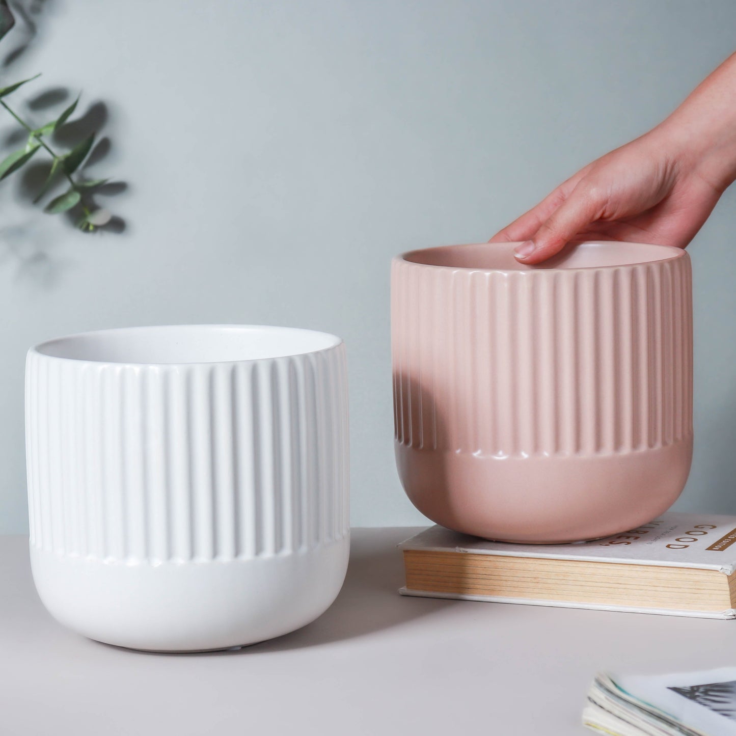 Ribbed Flower Pot