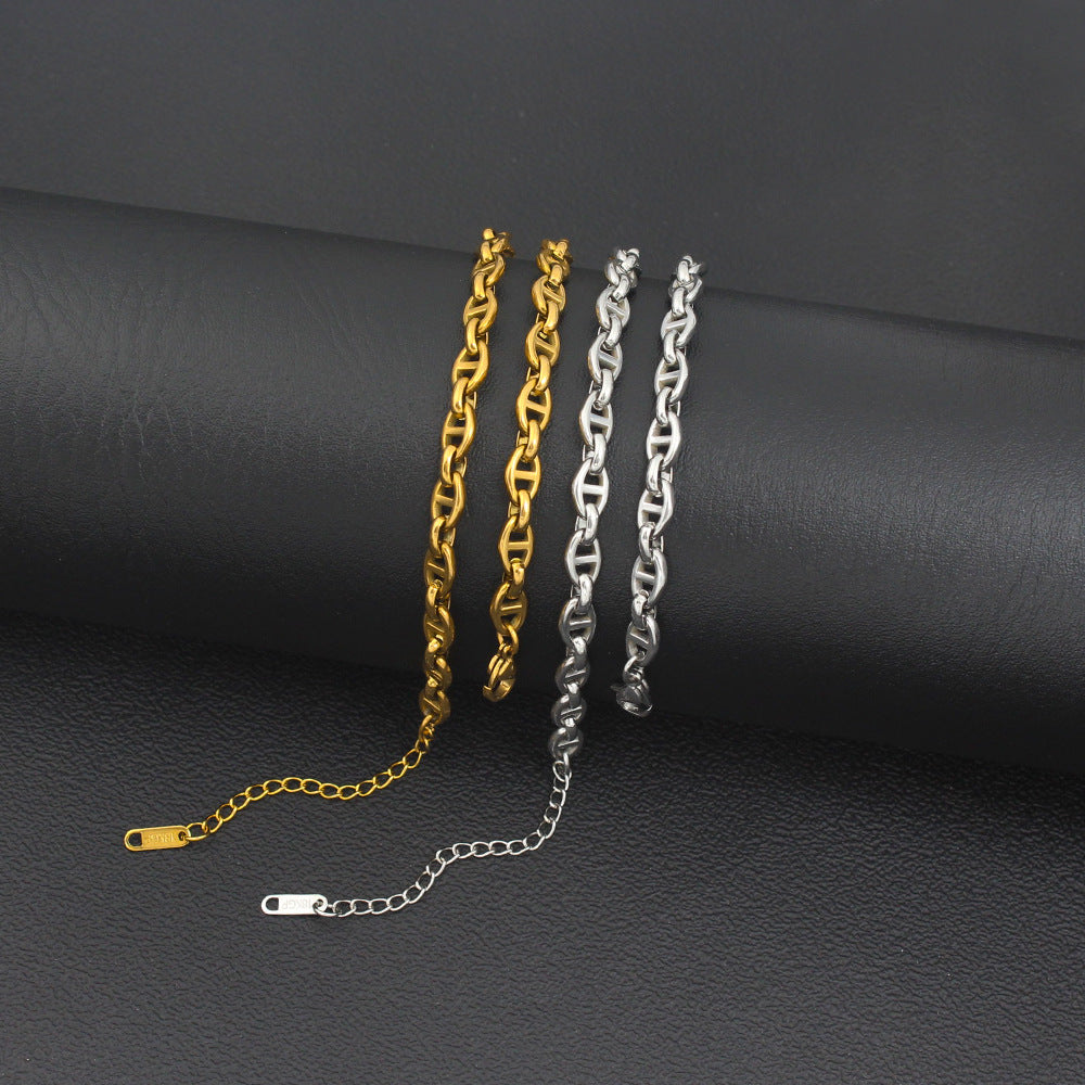 Silver D-Link Chain Bracelet