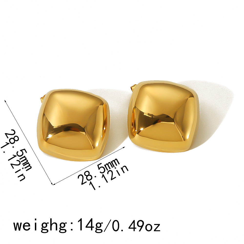 Chunky Cube Stud Earrings