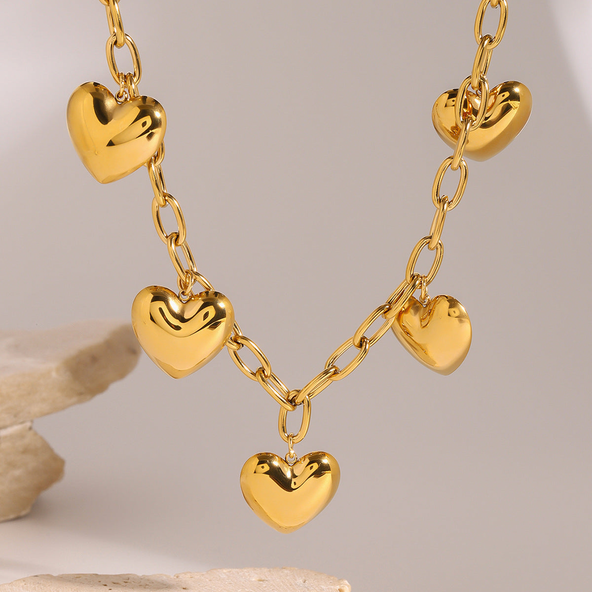 Chunky Heart Chain Necklace