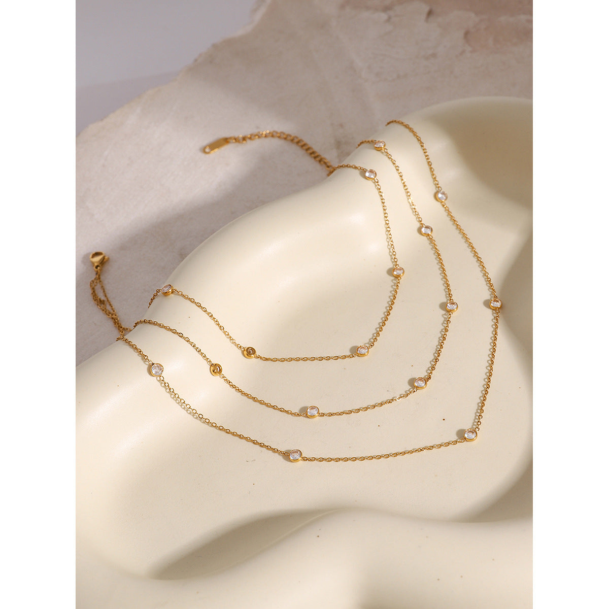 Glittering Diamond Layered Necklace