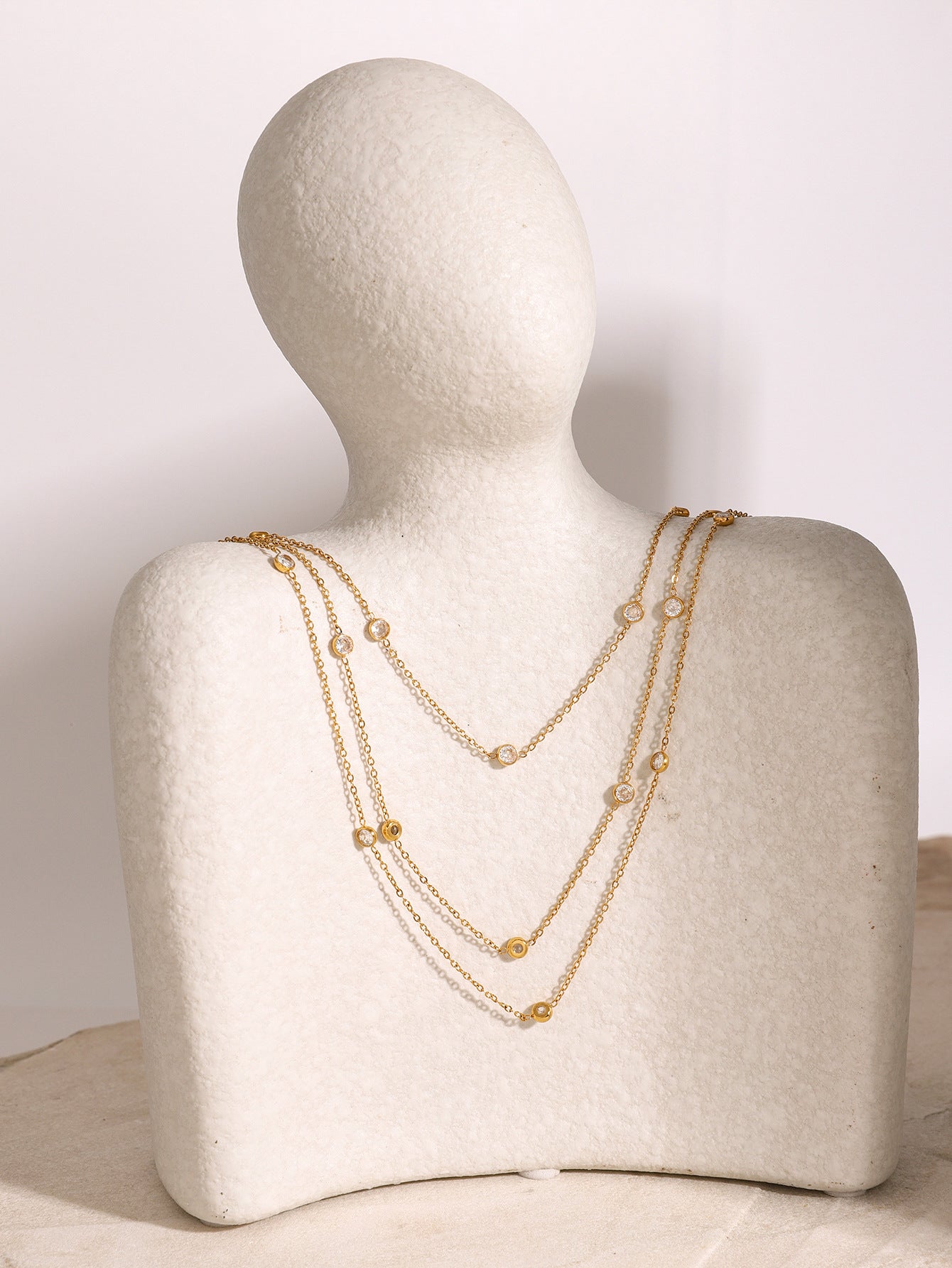 Glittering Diamond Layered Necklace
