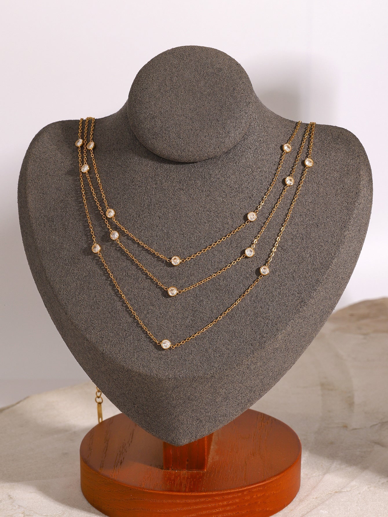 Glittering Diamond Layered Necklace