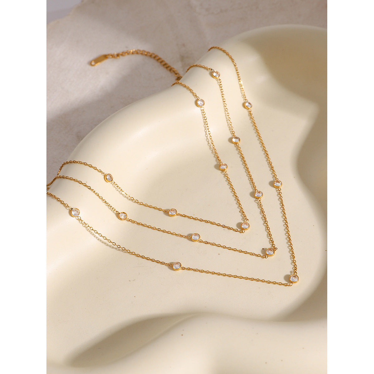 Glittering Diamond Layered Necklace