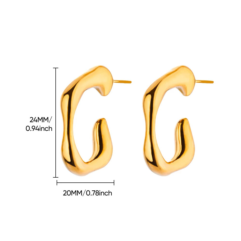G Shape Hoop Earrings