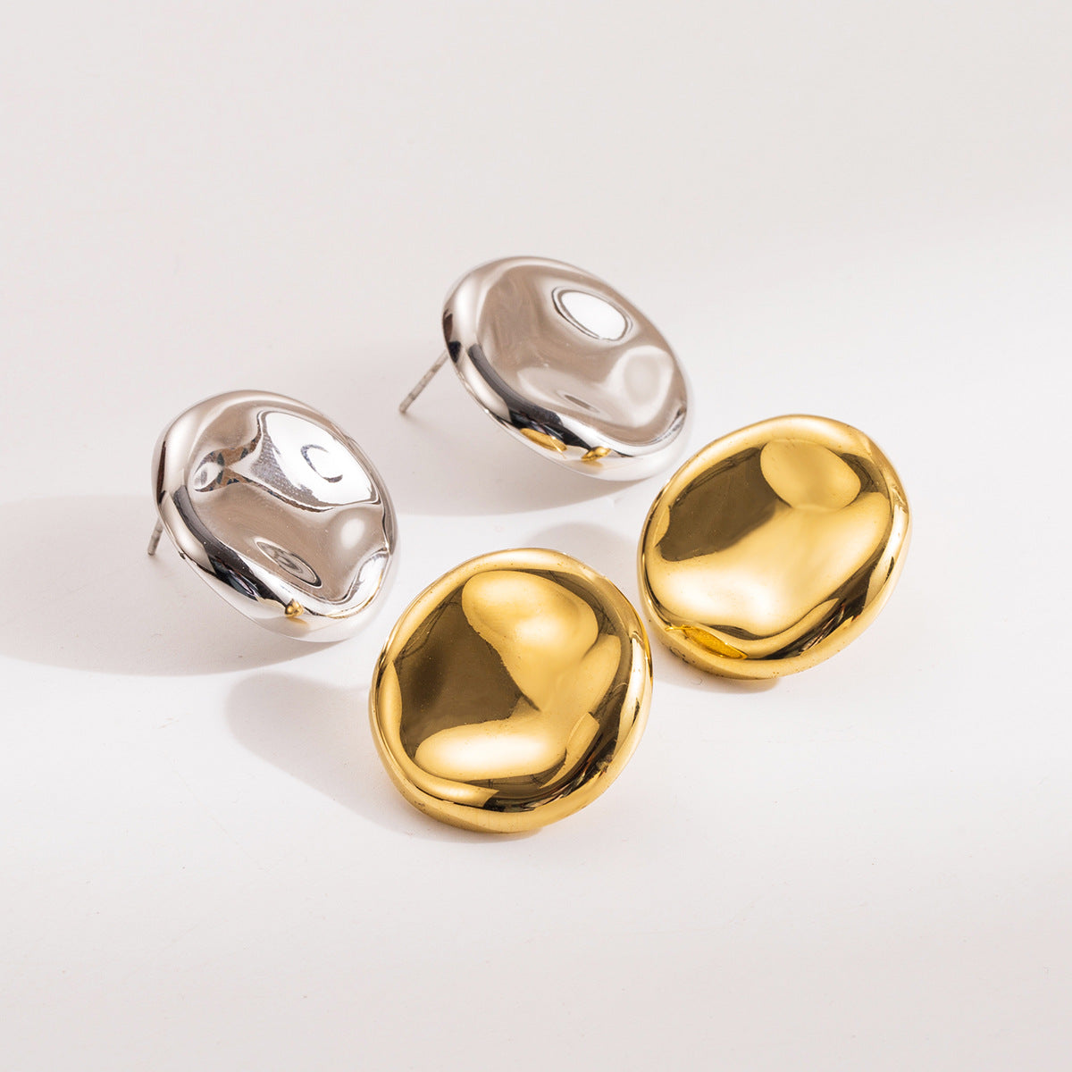 Classic Round Silver Stud Earrings