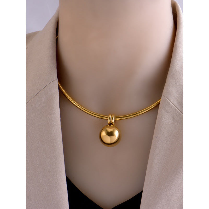 Stylish Gold Ball Choker Necklace