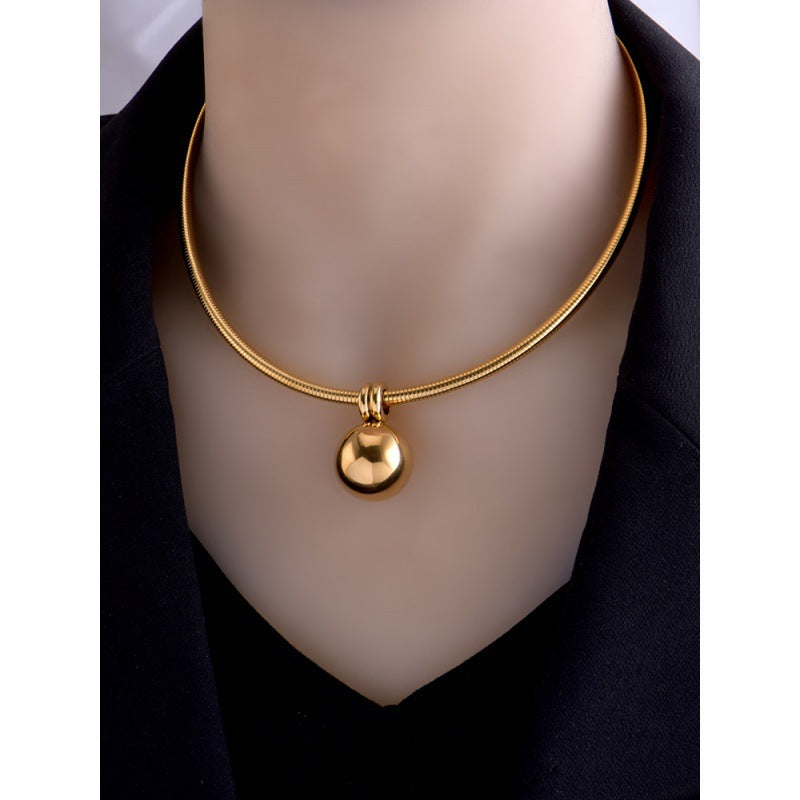 Stylish Gold Ball Choker Necklace