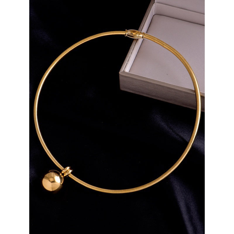 Stylish Gold Ball Choker Necklace