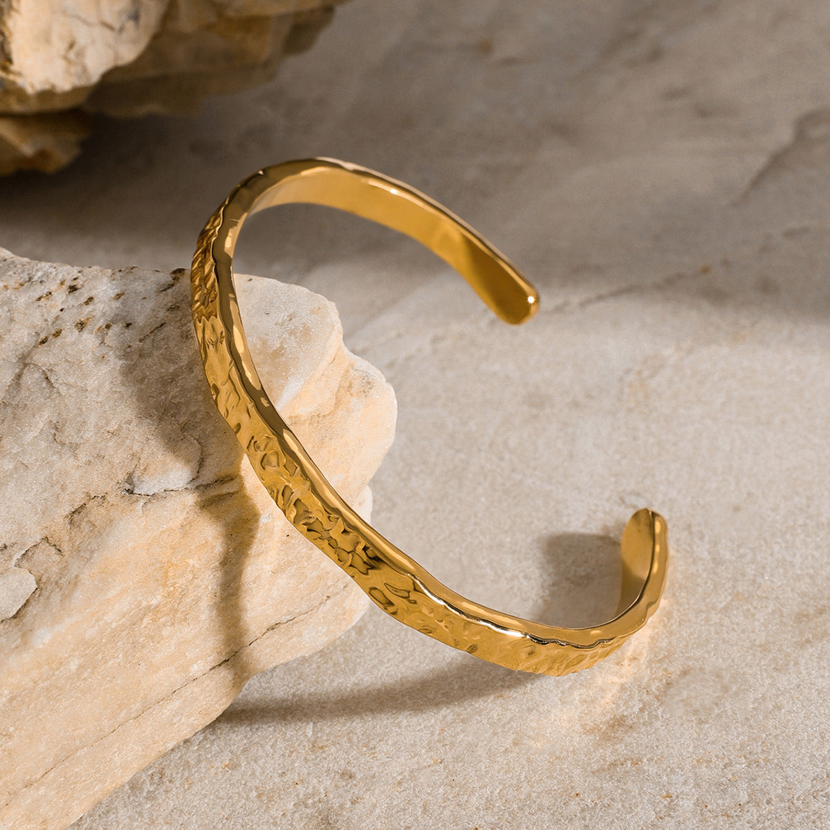 Textured Gold Cuff Bracelet