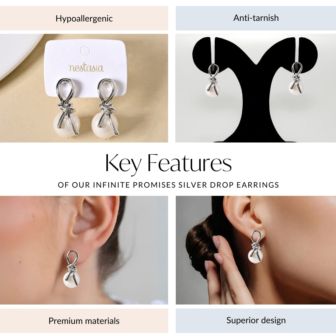 Infinite Promises Silver Drop Earrings