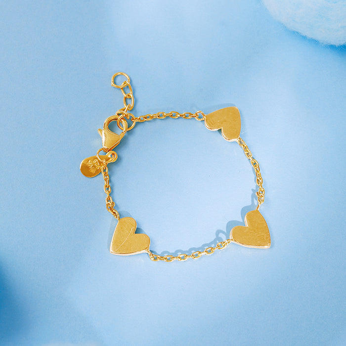 Golden Triple Heartbeat Kids Bracelet (0 - 2 Years)
