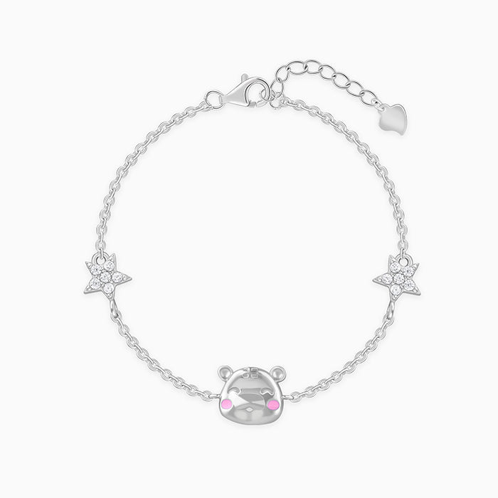 Silver Kitten Charm Kids Bracelet (2 - 8 Years)